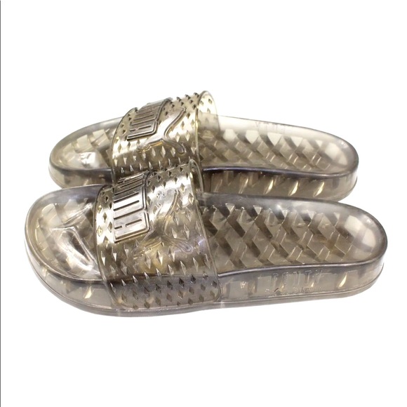 Women's $90 PUMA Fenty x Rihanna Gray Jelly Slide Sandals Flip Flops Sz 5.5 US - Picture 3 of 5
